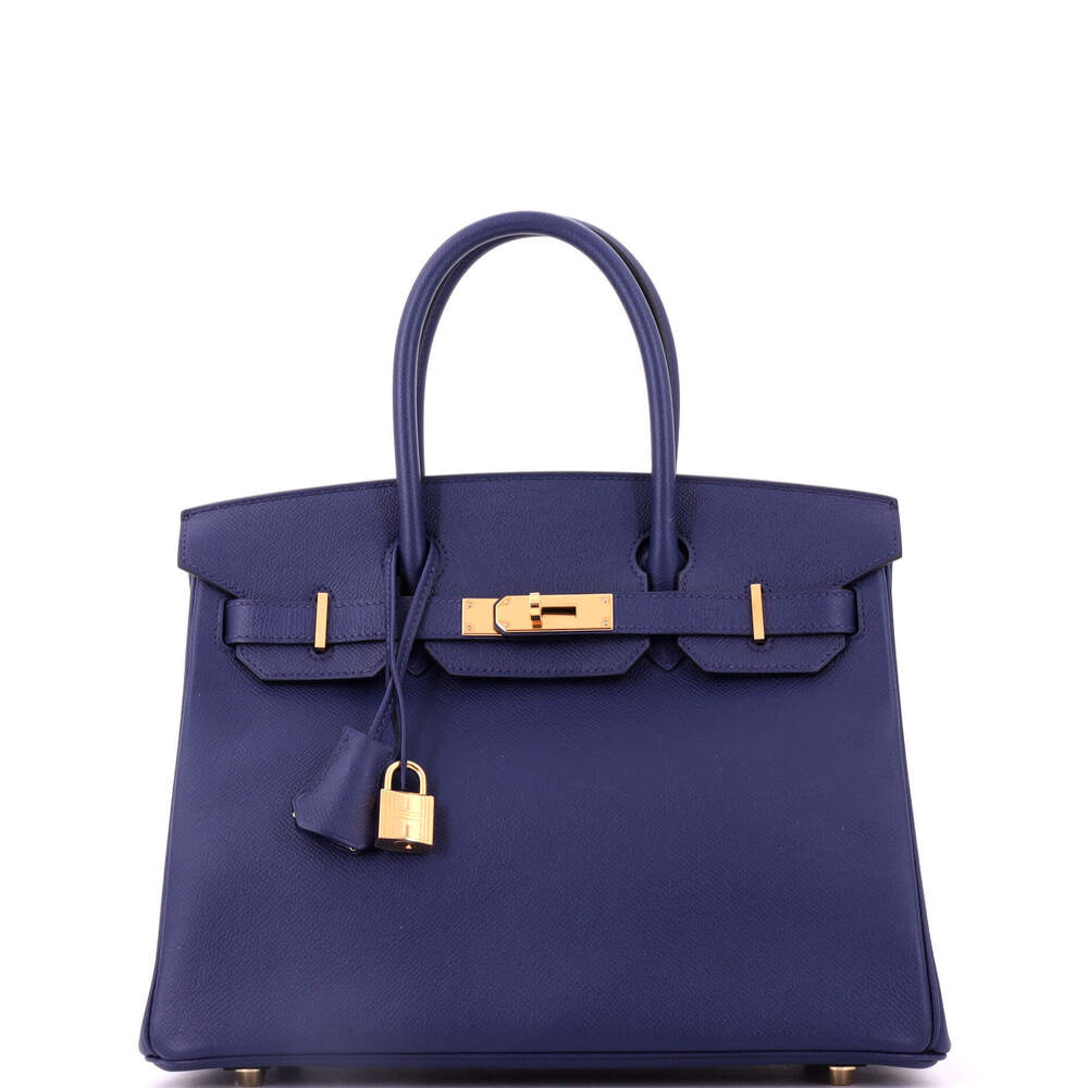 Hermes Birkin 30 Blue Epsom with Gold Hardware